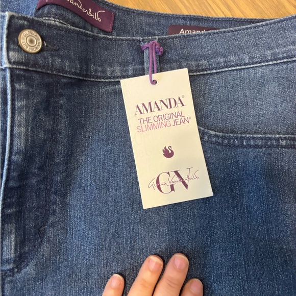 Gloria Vanderbilt Amanda medium wash Classic Straight Jeans NWT size 18w - Picture 3 of 5